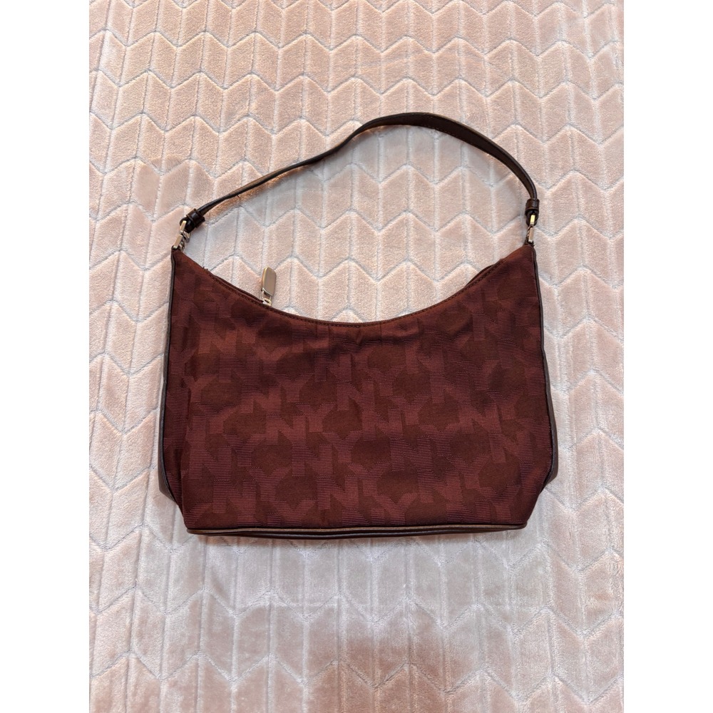 VTG 90s New York &‎ Company Brown Monogram Jacquard Baguette Shoulder Bag Y2K